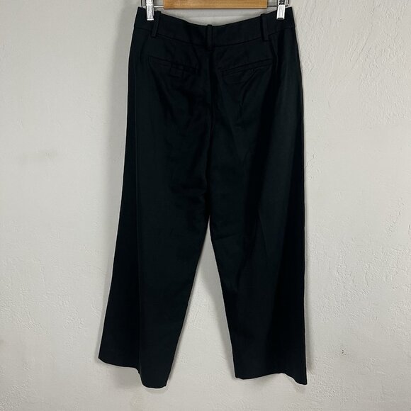 Madewell Slouchy‎ Straight Pants in Drapey Twill Black Trousers NS451 Size 0 P - Picture 5 of 13